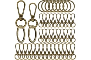 100PCS Swivel Clasps Lanyard Snap Hooks with Key Rings, Swivel Snap Hooks, Keychain Hook, 50 Pcs Large and Small Swivel Hooks