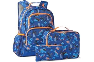 �鶹�� Essentials Kids School Backpack Set with Lunch Tote and Pencil Case - Multi-Pocket Tear-Resistant Student Day-pack - S