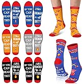 Chicingyou 12 Pairs Christmas Firefighter Gift Socks for Men Funny Fireman Gifts for Father Grandfather Firefighters Prevention Supply