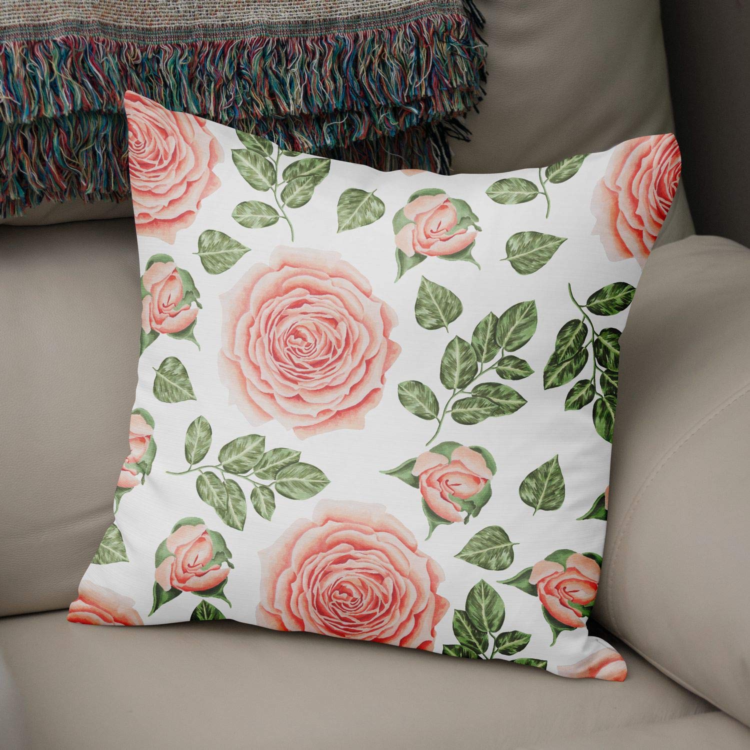 Bonamaison Decorative Cushion Cover, Polycotton, Multicolor, Standard