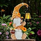 QZZP Solar Garden Gnome Statue with LED Lights, Waterproof Outdoor Decoration for Patio Lawn Yard, Perfect for Mom Women Grandma