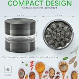 CyanCloud Grinder 2.4 Inch 4 Piece with Stainless Screen Pollen Scraper Gunmetal view 3