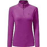 AIRIKE Long Sleeve Golf Polo Shirts for Women Stand Up Collar Thermal Fleece Womens Tank Top