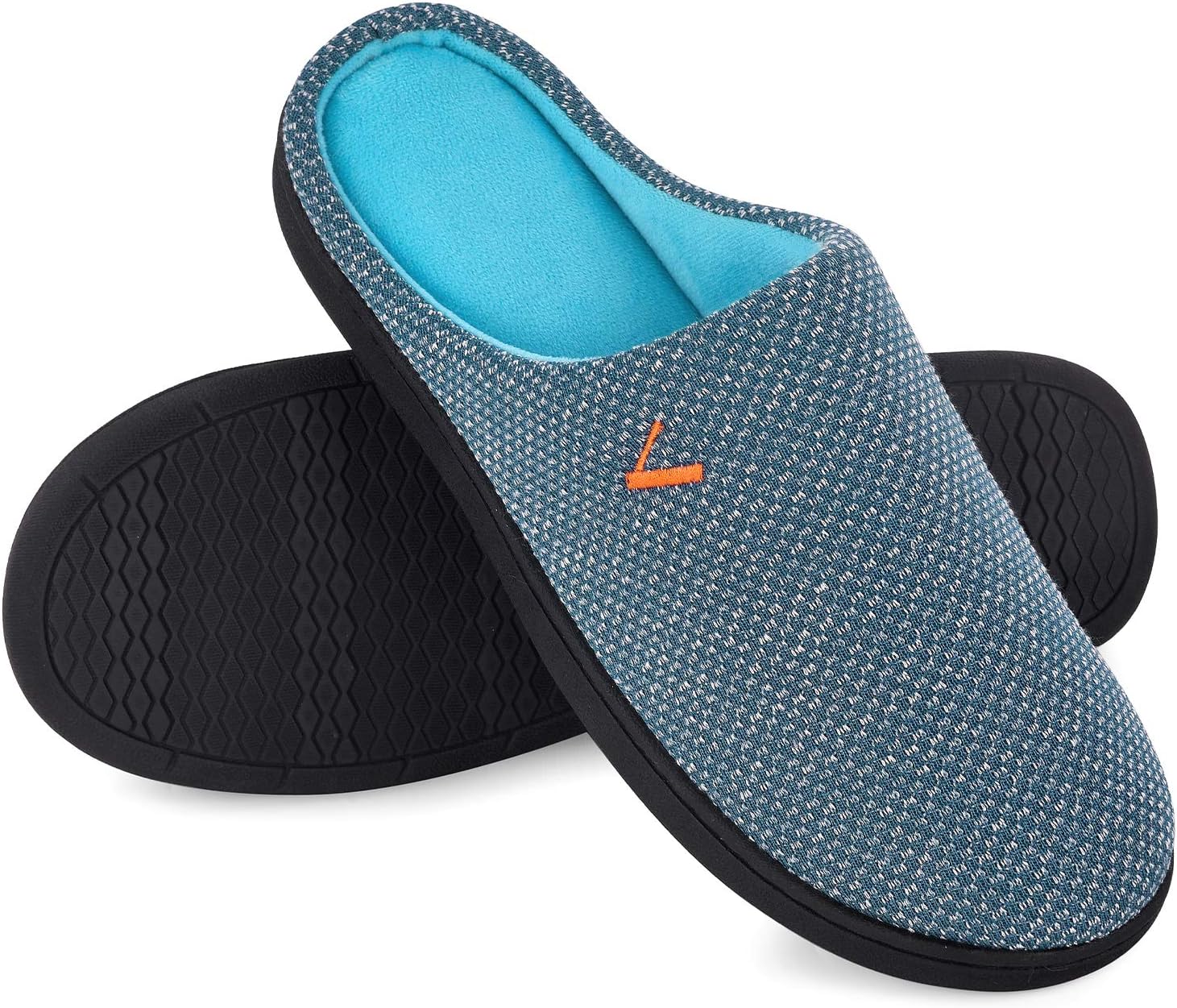 VONMAY Men's Slip On Slippers TwoTone Memory Foam Warm House Shoes Lightweight NonSlip Indoor