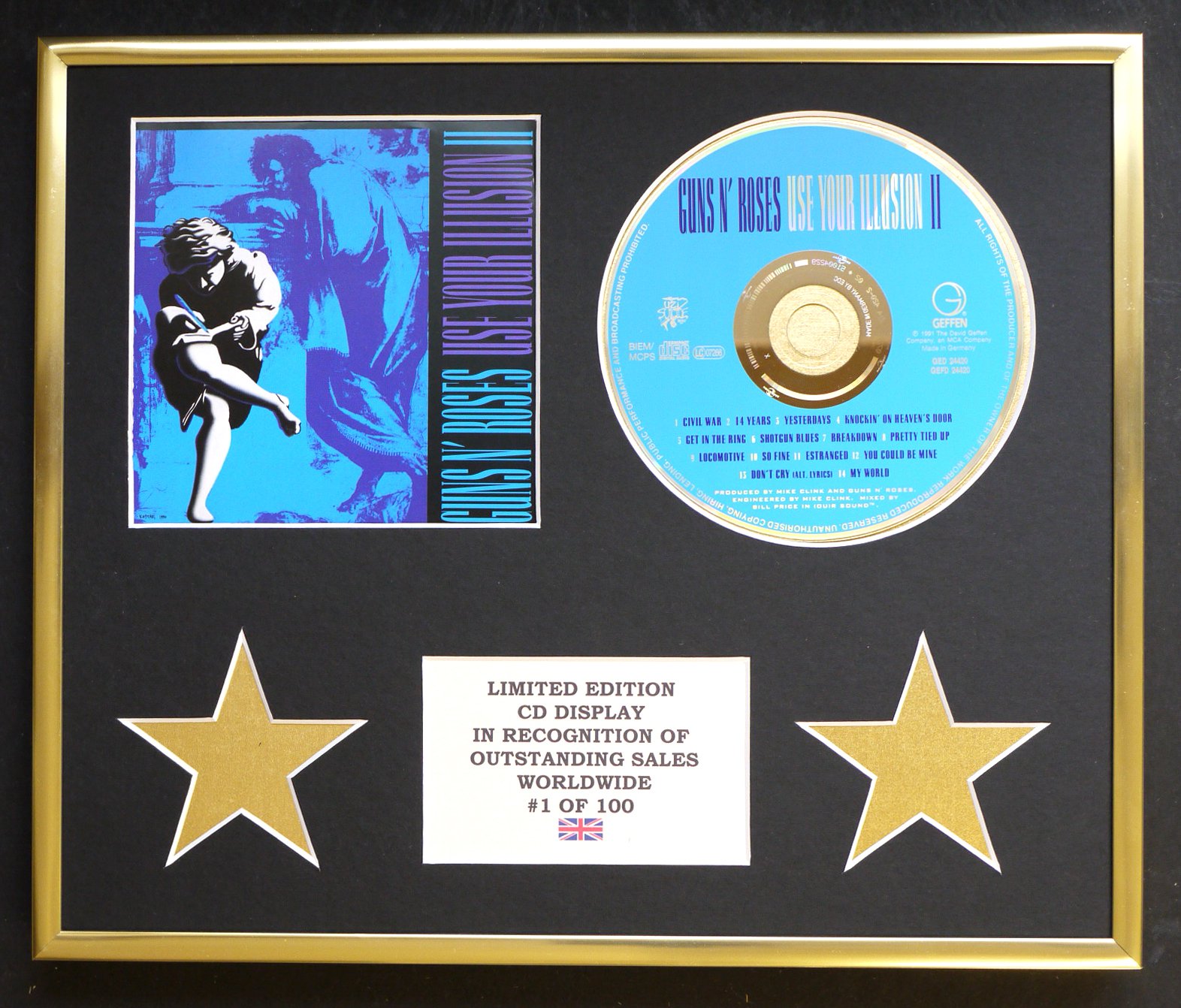 GUNS N' ROSES/CD DISPLAY/LIMITED EDITION/COA/USE YOUR ILLUSION II
