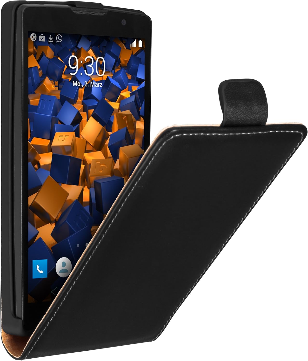 mumbi Flip Case for LG Spirit 4G Case, black, LG Spirit schwarz