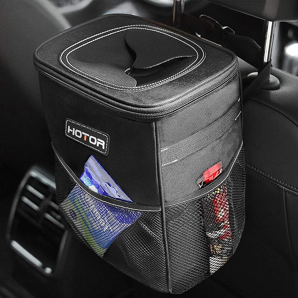 HOTOR Car Bin Leak-Proof Foldable Interior Accessory With Lid