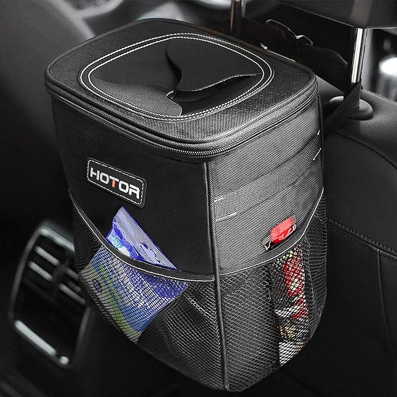 HOTOR Car Bin Leak-Proof Foldable Interior Accessory With Lid
