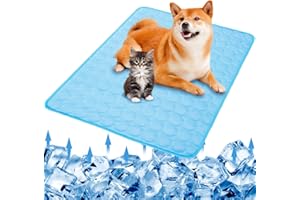 SHEJIZE Dog Cooling Mat Dog Cooling Pad Self Cooling Blanket, Washable Cooling Mat for Dogs, Pet Cooling Mat Keeps Pets Cool in Summer Heat, Resuable Fabric Cooling Mat 28x22inch/70x55cm
