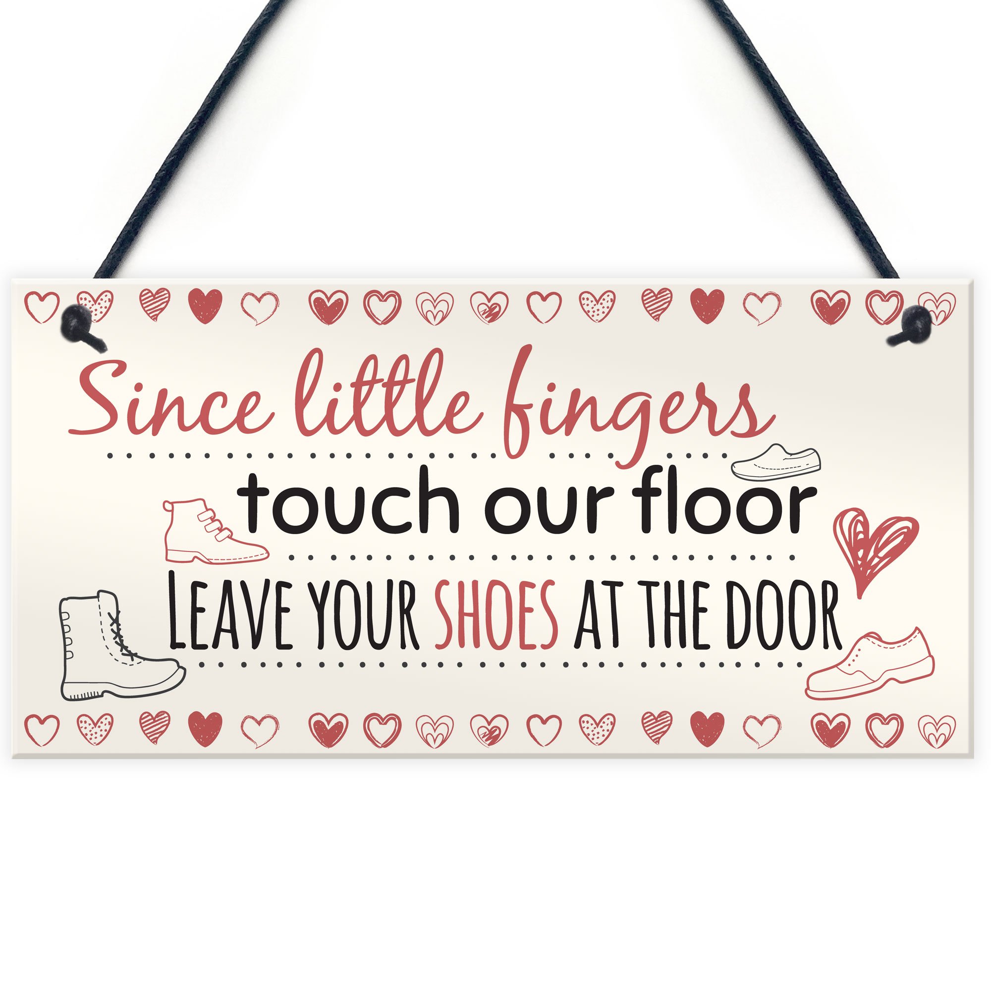 Red Ocean Since Little Fingers Touch Our Floor Shabby Chic Plaque Home Decor Door Shoes OFF Sign