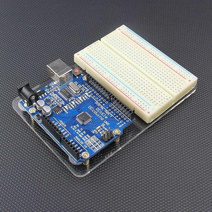 Placa acrílica de pruebas sin soldadura para Arduino UNO R3: Amazon.es: Electrónica