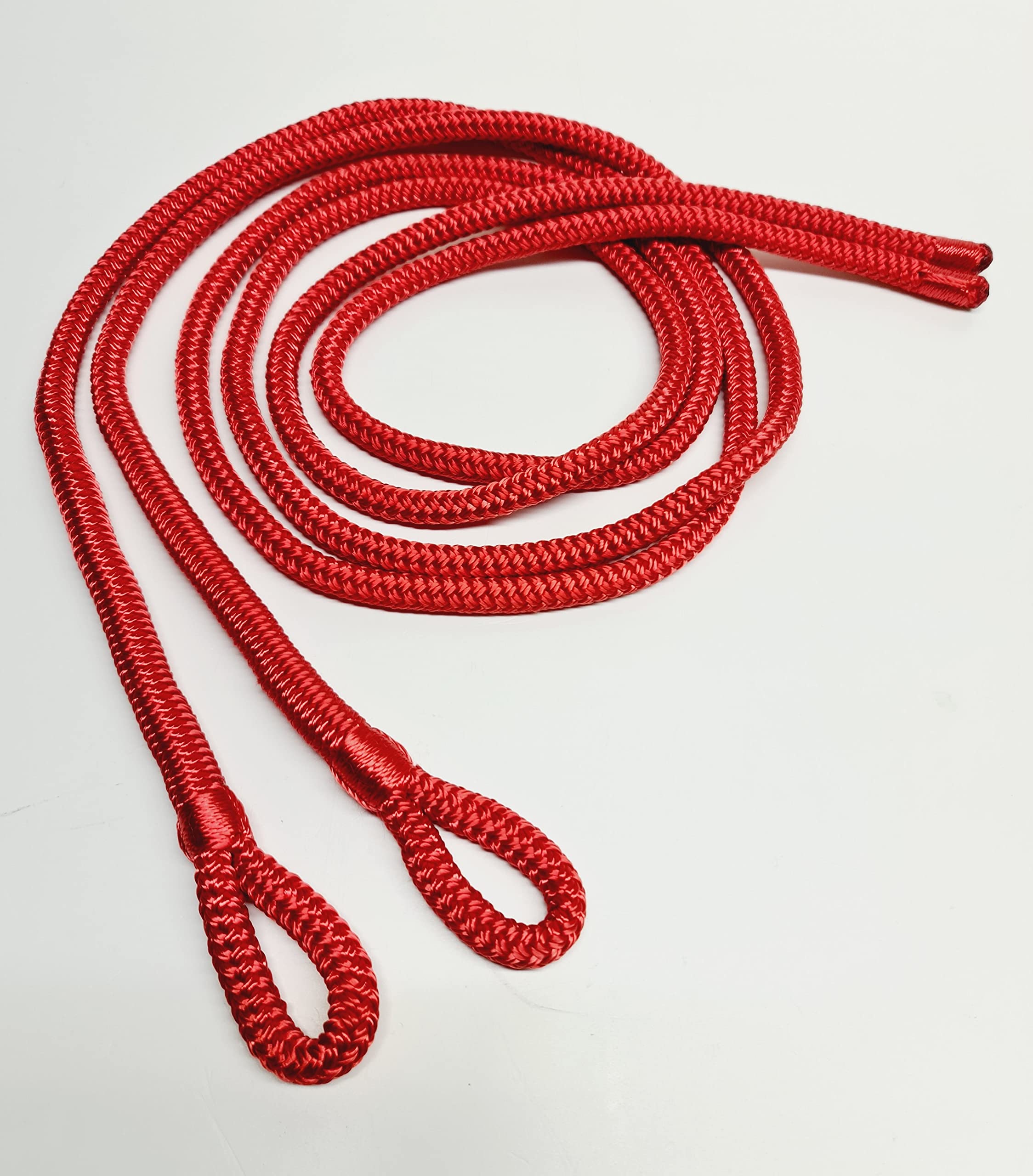 10mm Fender lines 1.5mt / 2.5mt Braid on Braid Whipped Stitched Fender Rope Tie Pack of 2 (Red, 1.5mt)