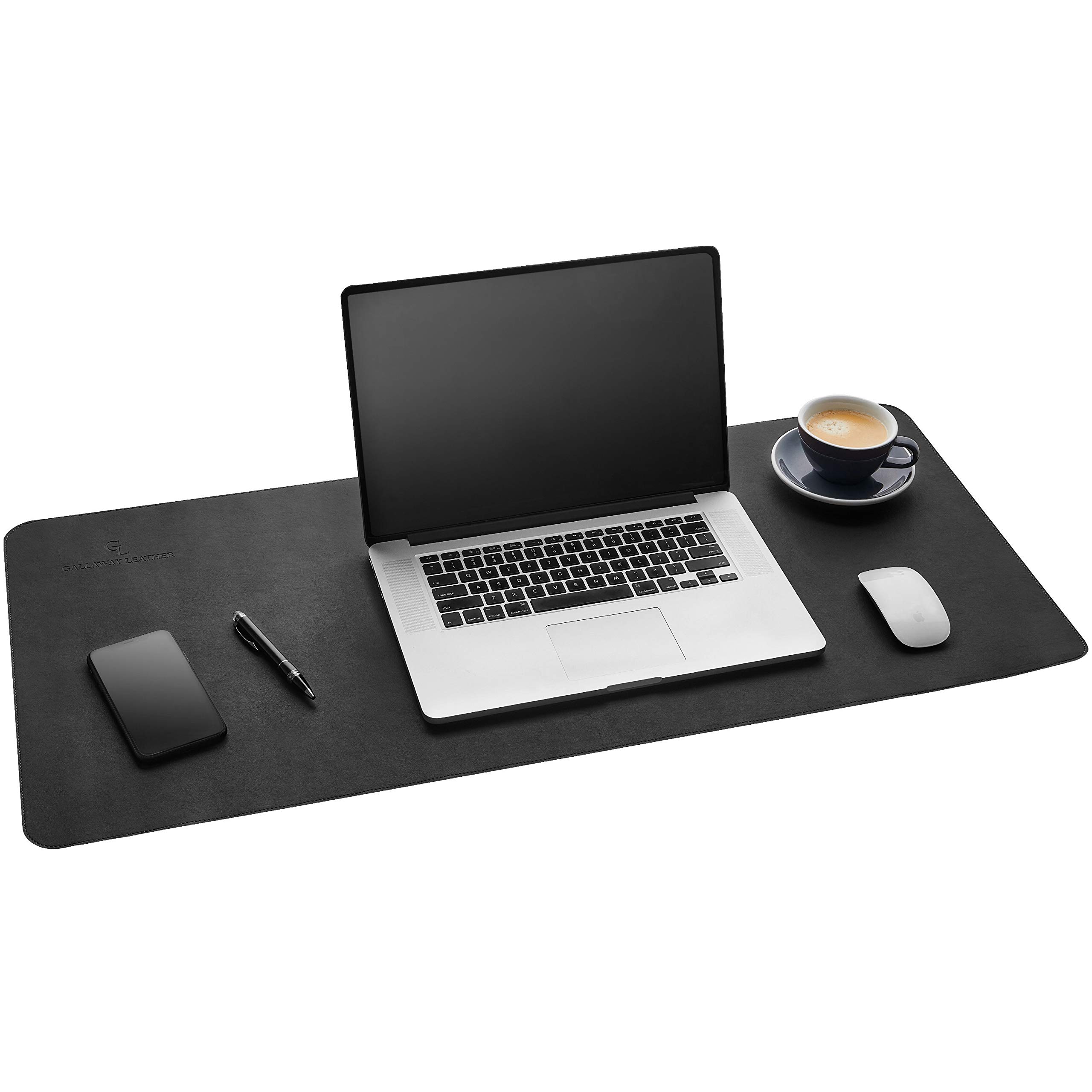 Photo 1 of Gallaway Leather Desk Protector, Office Desk Pad - Large 36" x 17" Black, Computer Desk Mat Cover