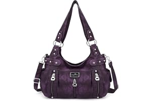 ANGEL KISS Angelkiss Large Purses and Handbags for Women Washed Faux Leather Crossbody Hobo Satchel Shoulder Handbag Tote Purse