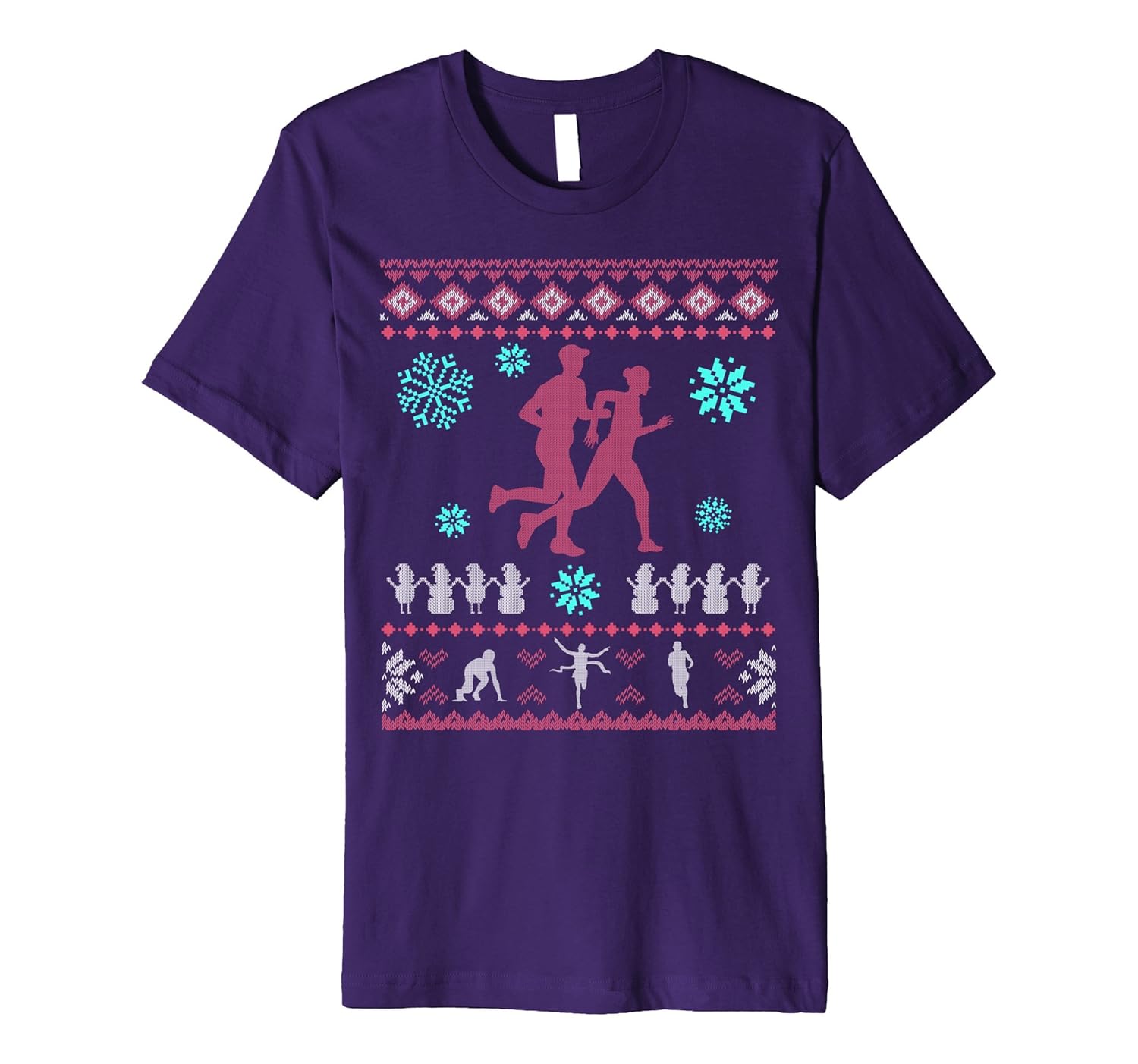 Running Ugly Sweater T-Shirt. Running Christmas Gift Idea-ANZ