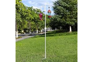 GERYMU 92 Inch Bird Feeder Pole, Heavy Duty Shepherds Hooks for Outdoor, Double Shepherds Hook for Outside,Tall Hummingbird Feeder Stand, Shepherd Hooks for Hanging Plants,Wind, Chime 1 Pack