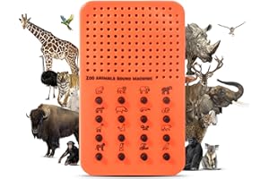 ZANY TRAINS Zoo Animal Noisemaker with 16 Sounds, Roars, Growls, Hisses, Screeches and Noises, Portable Jungle Electronic Sound Maker - Safari Themed Sound Effects Board for Kids, Birthday Noise Maker Toy Gift