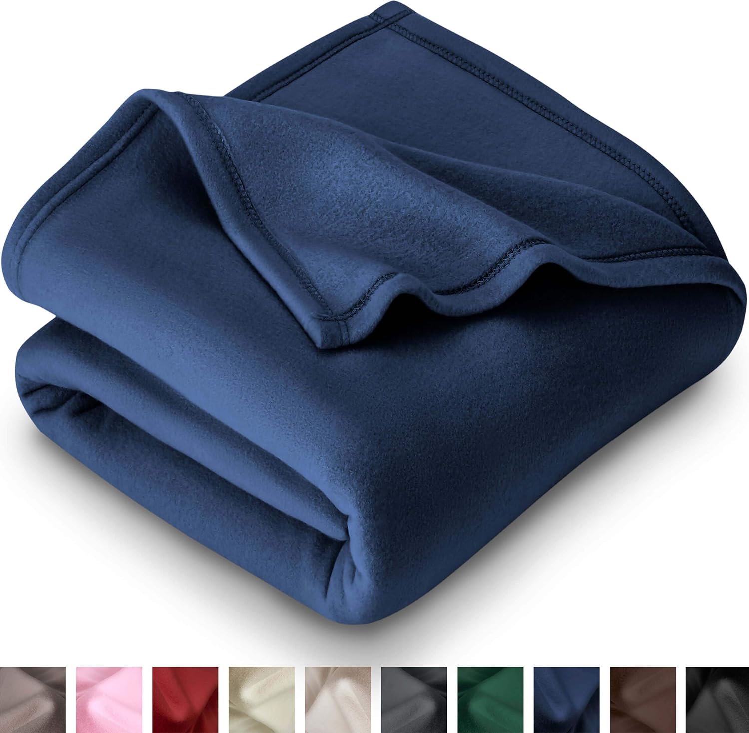 Bare Home Polar Fleece Blanket - Full/Queen - Warm Cozy - Hypoallergenic Premium Poly-Fiber Yarns - Thermal - Lightweight Bed Blanket (Full/Queen, Dark Blue): Home & Kitchen