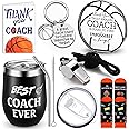 Nitial 6 Pcs Basketball Coach Gifts Christmas Coach Appreciation Gift Set for Basketball Coach Include Basketball Best Coach Ever Tumble Whistle with Lanyard Acrylic Sign Socks Keychain Card