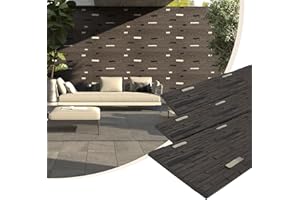 VallisCo 3-Packs Faux Stone Wall Covering Panels for Interior and Exterior Decor, PU Stone Veneer Exterior, Exterior Siding Panels for DIY Home Improvement Projects, 47.3" x 23.7",Dark Grey