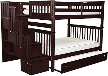 Amazon Com Bedz King Stairway Bunk Beds Full Over Full With 4