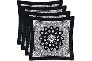 Bycc Bynn Large 27x27 Inch Bandana - 4 Pack 100% Cotton Bandanas for Men & Women