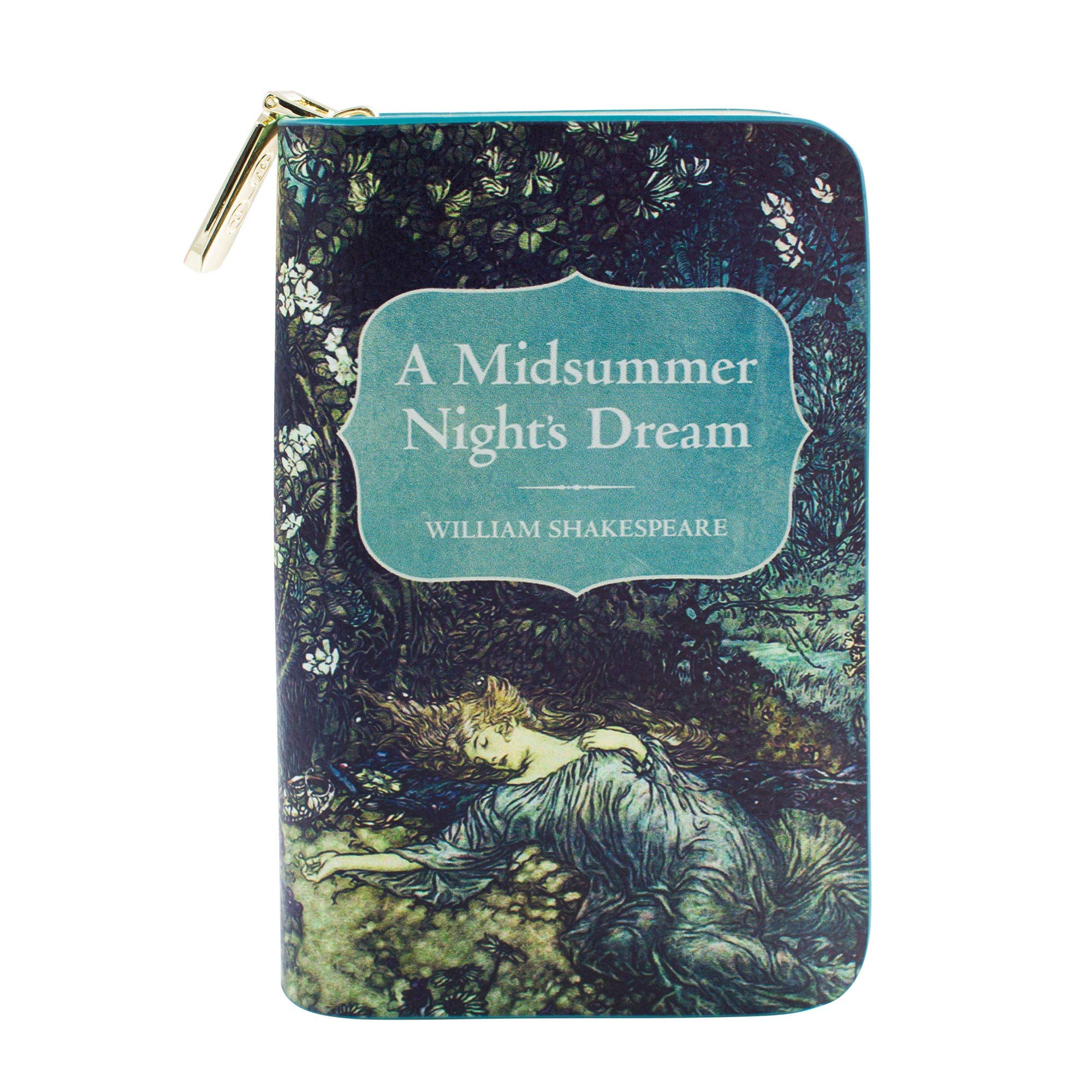 Well Read Midsummer Night's DreamBook Themed Zip Around Wallet for Book Lovers- Ideal Literary Gift for Book Club, Readers & Bookworms - Vegan Faux Leather Clutch