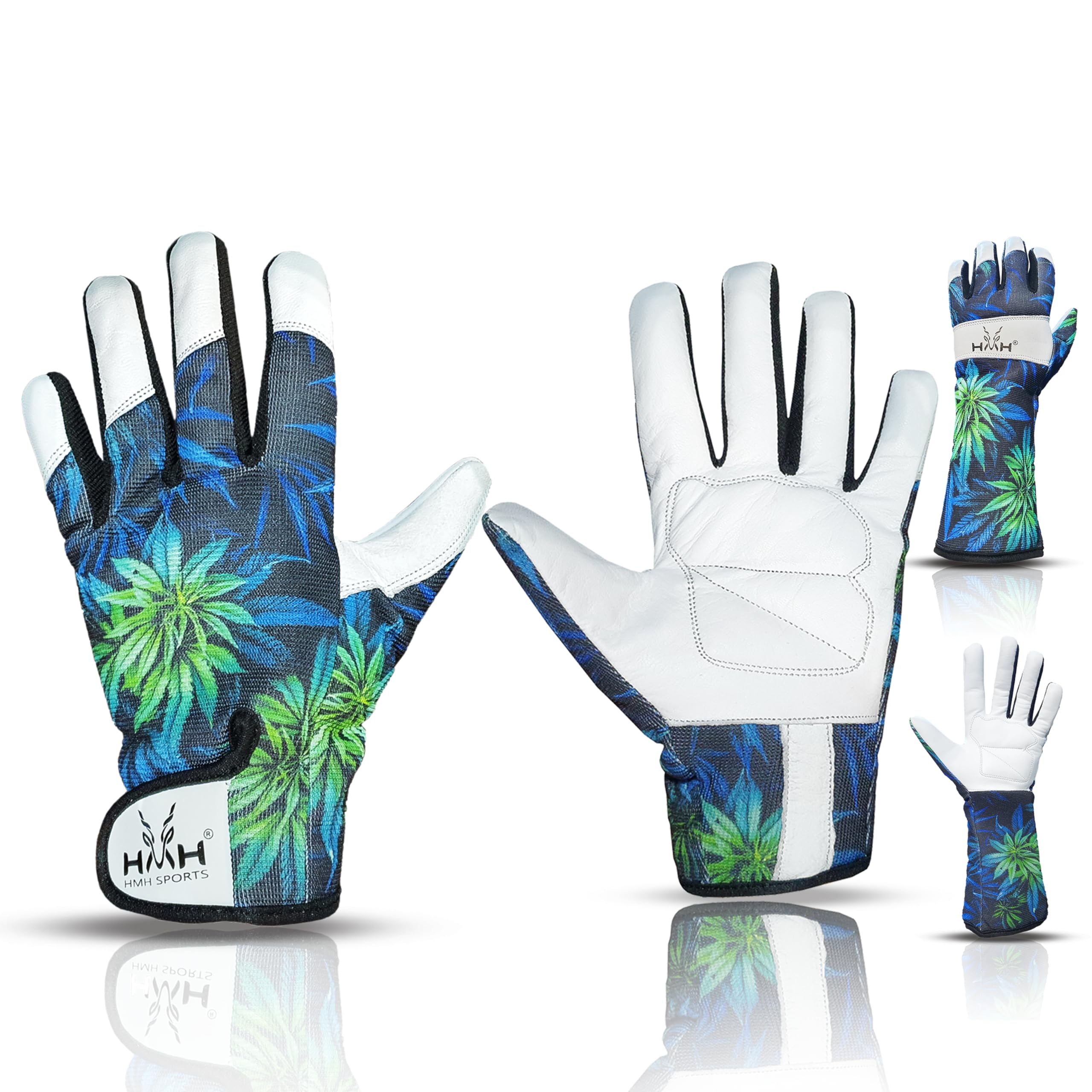 HMH Leather Gardening Gloves For Women - Heavy Duty Work Gloves Men - Dexterity Gloves – Thorn Proof Safety garden gloves mechanic builders (Green Short, S) — image 1