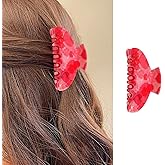 Valentines Heart Hair Clips 1pcs Pink Heart Hair Claw Clips with Cute Design Hair Barrettes for Thick Hair Thin Hair for Women Large Acrylic Valentine Hair Accessories Daily Holiday Party
