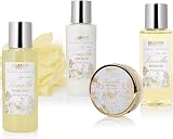 BRUBAKER 15pc Vanilla Rose Mint Bath Gift Set with Wooden Cabinet for Women view 5