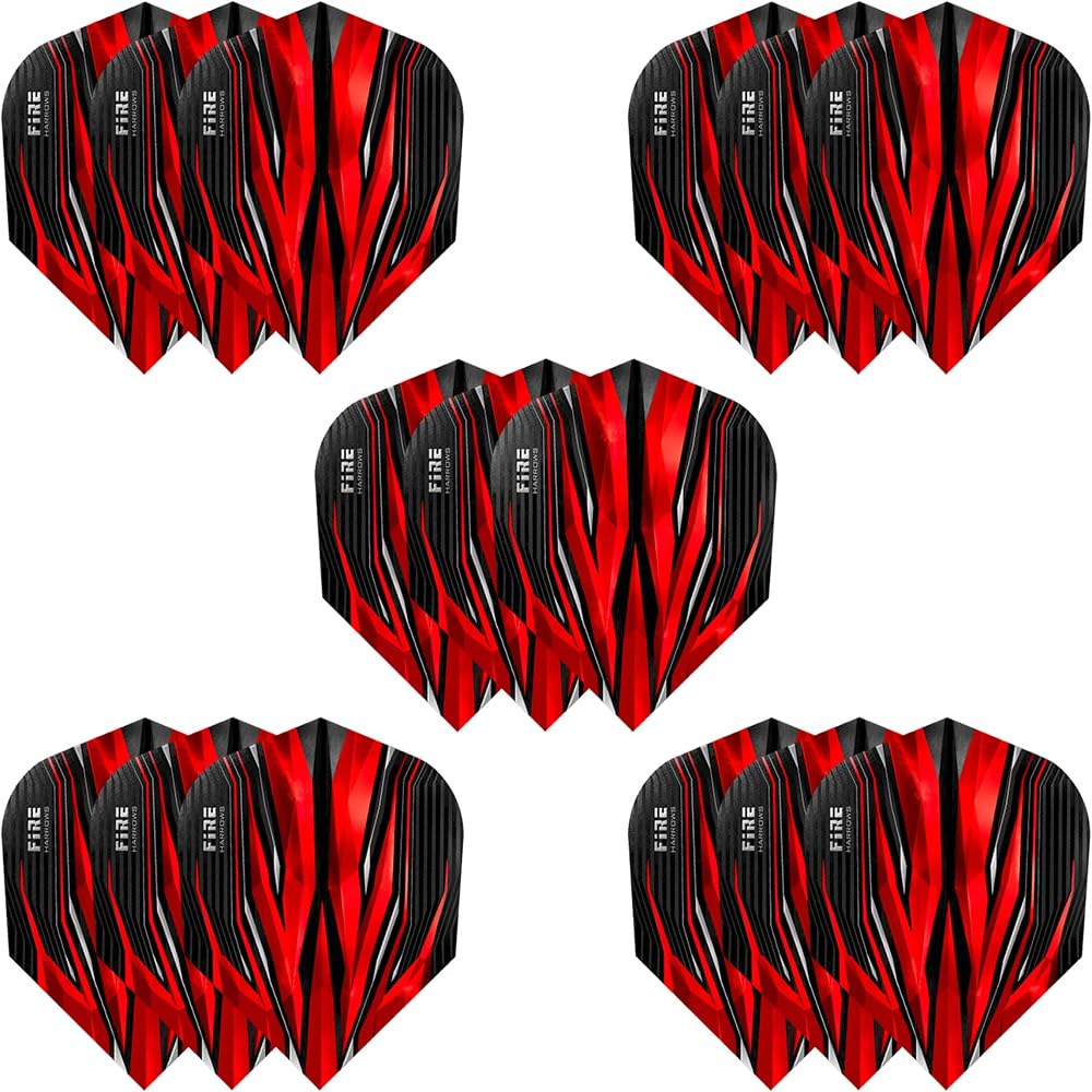 Harrows Fire Dart Flights 5 Sets 15 Flights 100 Micron Premium UK Made