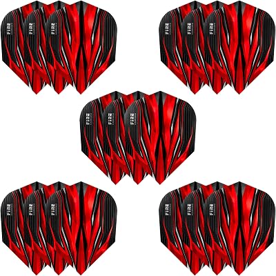Harrows Fire Dart Flights 5 Sets 15 Flights 100 Micron Premium UK Made