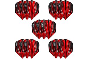 Harrows FIRE Flights| Set of x5 Premium Extra Strong Dart Flight Bag (15 Flights) (Red)