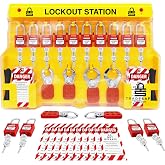 TRADESAFE XL Lockout Tagout Station, Lock Out Tag Out Station with Devices | Wall Mount Loto Kit Board With Lockout Locks, Loto Hasps, Do Not Operate Tags, Supports OSHA Compliance