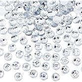 FINGERINSPIRE 200 Pcs 14mm Flat Back Round Acrylic Rhinestone Gems with Container Clear Circle Crystals Bling Jewels Acrylic Jewels Embelishments for Costume Making Cosplay Jewels Crafts
