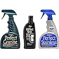 HOPE'S Perfect Stainless, Perfect Granite, and Perfect Sink Cleaner Bundle, Streak Free Polishing Kitchen Cleaners Removes Stains, Restores, and Repels Water, 3 Pack