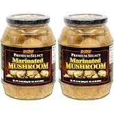 MW Polar Whole Marinated Mushrooms 35 oz glass jar (Pack of 2) | Premium Selected, in glass jar