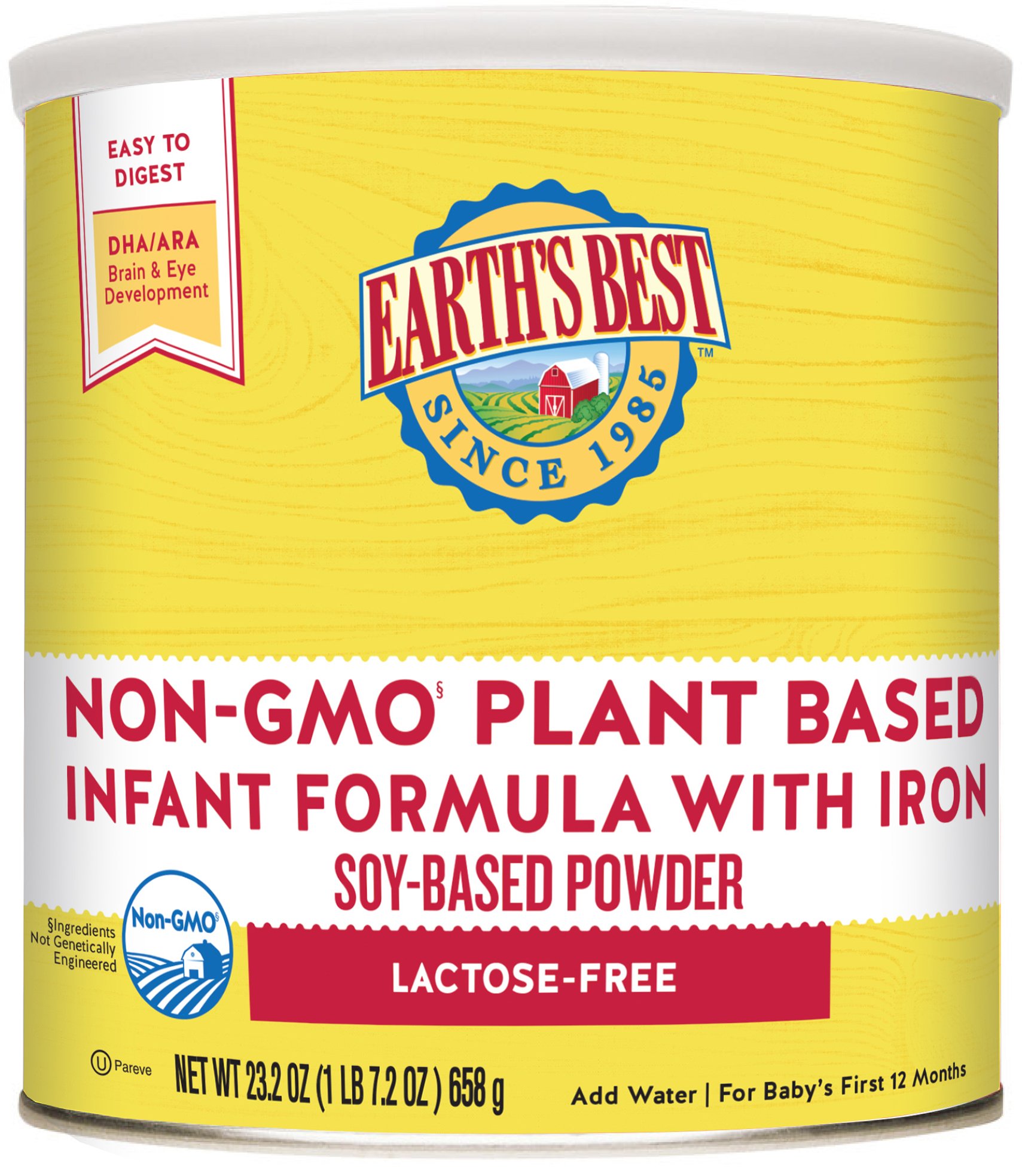 Earth's Best Organic Soy Infant Formula with Iron, 23.2 Ounce (Pack of