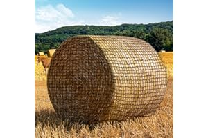 NIZHOME Large Round Bale Hay Net, 5 * 5 Feet Slow Feed Hay Net for Horses Livestocks Feeder with 5mm Holes, Thick Whole Bale Haynet for Round Bale 4x4/5x5 or Square Bale 3x3x8/4x4x8