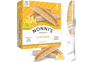 Nonni's Limone Biscotti Italian Cookies - Lemon Cookies - Biscotti Individually Wrapped Cookies - Lemon Italian Biscotti Cookies w/White Icing - All Natural Ingredients - Kosher - 6.88 oz