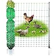 ANDMON Electric Poultry Netting, 48" x 164' Electric Fence Netting with Double Spiked Fiberglass Posts, Electric Chicken Fence for Poultry in Backyards, Homesteads, Farms and Ranches