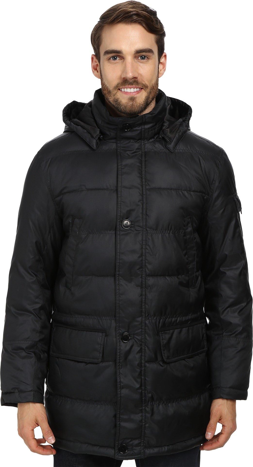 RFT by Rainforest Men's Cire Quilted Parka Coat with Removable Hood