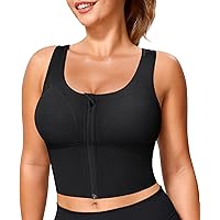 トップス Igb : back cross TrainingGirl Zip Front Closure Longline Sports Bras for Women