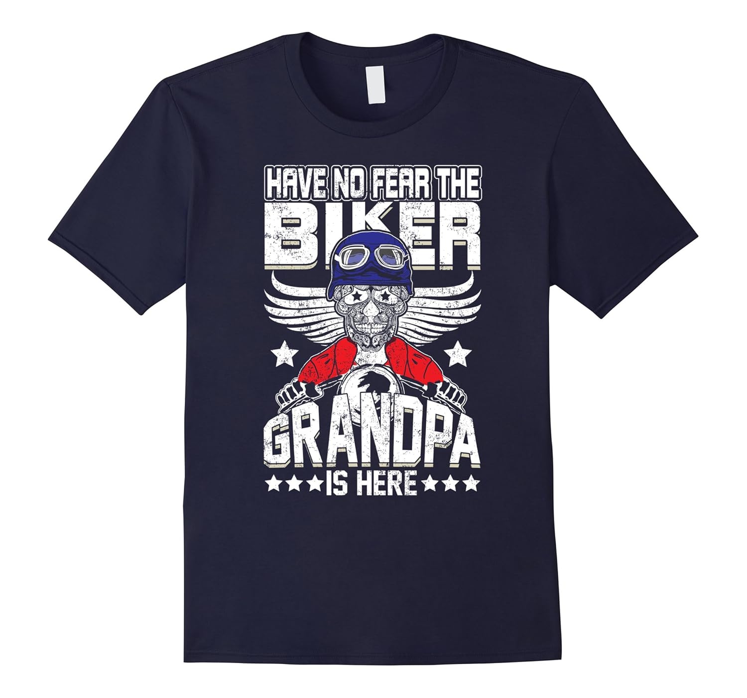 Have No Fear The Biker Grandpa Is Here T Shirt-Rose