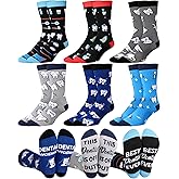 Hercicy 6 Pairs Men's Funny Dental Socks Male Novelty Teeth Dentist Socks Medical Assistant Oral Surgeon Gifts for National Dentist's Day Tooth Fairy Day Graduation Party