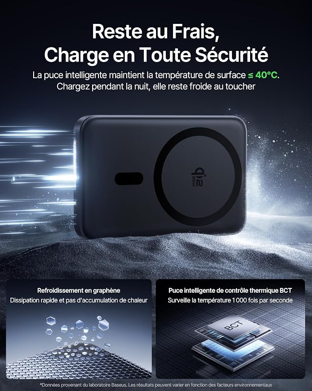 EnerFill FM21 Qi2.2 25W Magsafe Powerbank, Batterie Externe Magnétique 10000 mAh, PD USB C 45W Charge Rapide, Power Bank pour iPhone 18 17 16 15 Pro Max