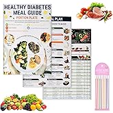 Diabetic Meal Planner,The Diabetic Cookbook and Meal Plan,Low Carb & Low Sugar Meals Plan Chart,Healthy Diet Recipe 3 Healthy Recipe Booklets with 160 Index Stickers