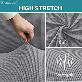 Granbest High Stretch Jacquard Parson Chair Covers Set of 4 Light Grey view 3