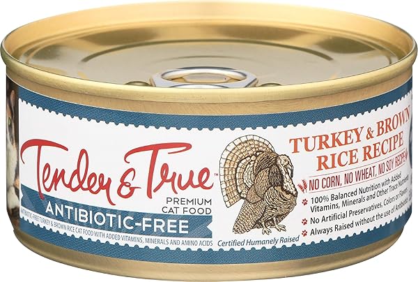 TENDER & TRUE ANTIBIOTIC-FREE TURKEY & BROWN RICE RECIPE CANNED CAT FOOD, 5.5 OZ, CASE OF 24