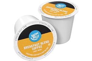 Amazon Brand - Happy Belly Light Roast Coffee Pods, Breakfast Blend, Compatible with Keurig 2.0 K-Cup Brewers, 100 Count